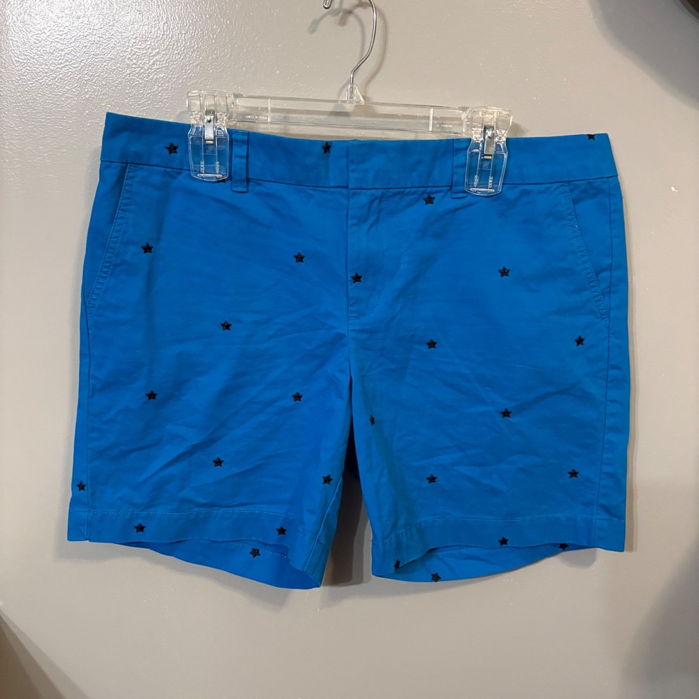 Tommy Hilfiger Cyan Blue with Dark Blue Stars Chino Shorts (Women's 14)